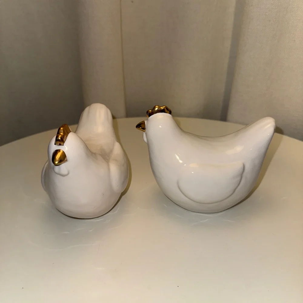 Target Easter White Ceramic Chicken Decoration NWT